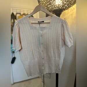 Elegant Cream Button-Down Women's Top